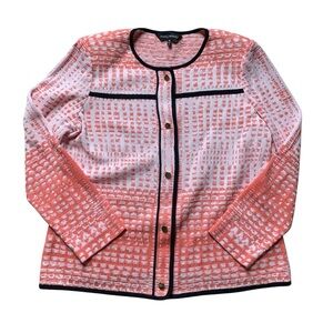 Ming Wang Pink & White Textured Top M
